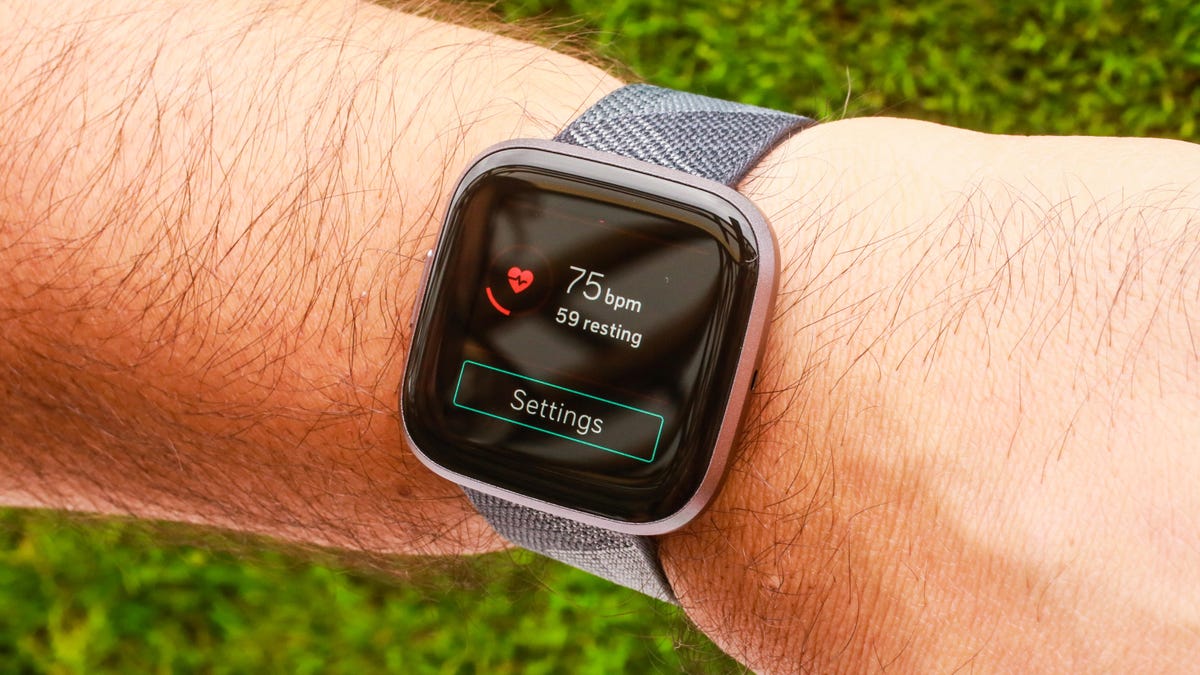Fitbit Versa 2 on a wrist