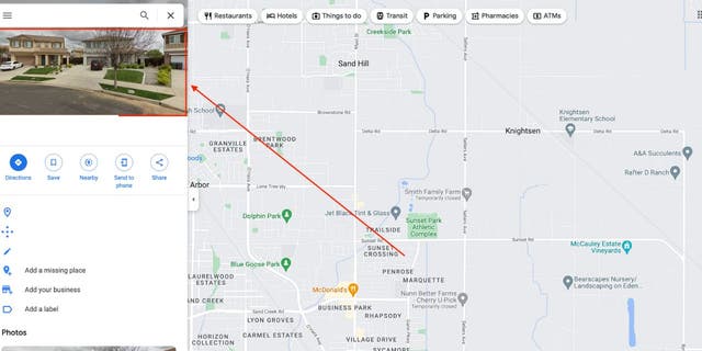 A Google Maps graphic showing a home and its location.