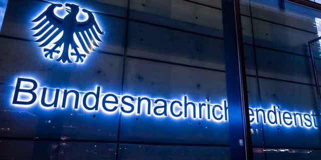 The entrance to the headquarters of Germany's Federal Intelligence Service is shown above. German authorities arrested a man in connection with an espionage case that embarrassed the country's BND spy agency.