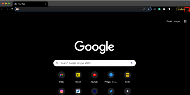 How to tell whether your password was part of a data breach on a computer: Chrome, three dots.