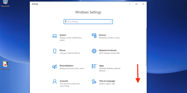 Screenshot showing you how to select update and security.