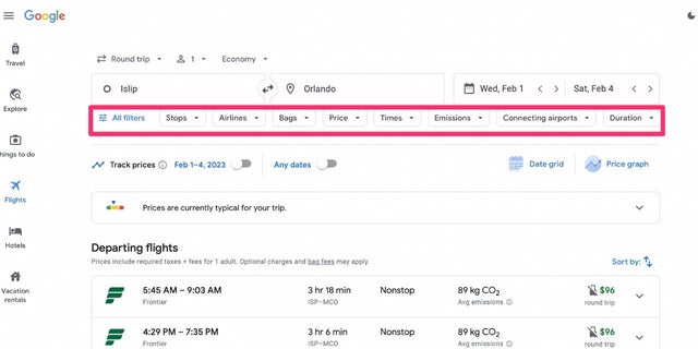 Book Flights on Google Flights