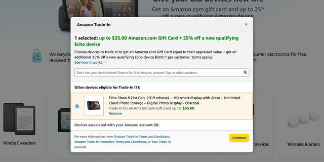Follow these steps for Amazon Trade-In.