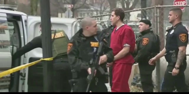 Idaho quadruple murder suspect Byran Kohberger is taken from prison to the Monroe County Courthouse in Pennsylvania on Jan. 1, 2023. Kohberger waived his right to extradition Tuesday and will be transported to Moscow, Idaho, to stand trial.