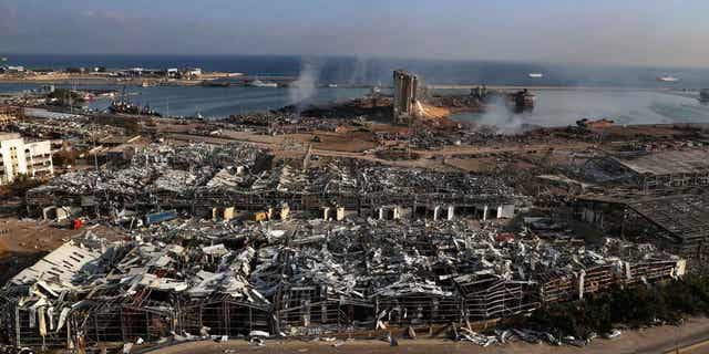 Smoke rises following an explosion that hit the seaport of Beirut, Lebanon, on Aug. 5, 2020. The judge leading the investigation into the explosion resumed his work on Jan. 23, 2023, after a 13-month break.