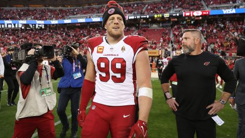 Watt looks on after the game against the 49ers.