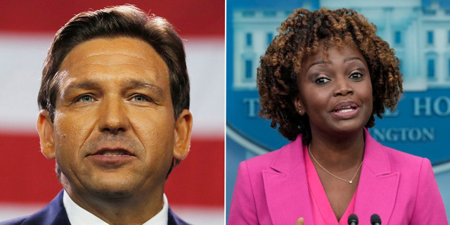 White House Press Secretary Karine Jean Pierre and Florida Governor Ron DeSantis