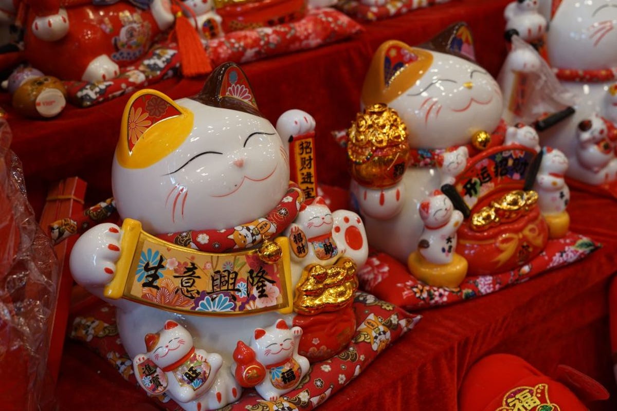 Cat statues in Hanoi