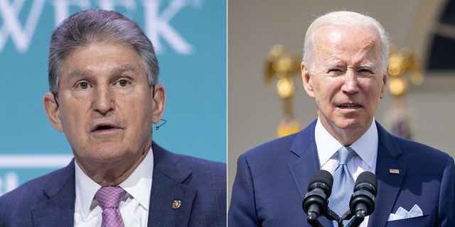 President Biden, right, and Sen. Joe Manchin, D-W.V., left.