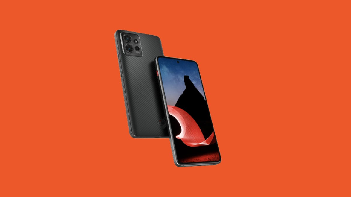 ThinkPhone by Motorola on an orange background