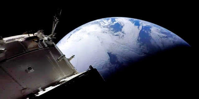 The Orion spacecraft approaches Earth on Sunday, Dec. 11, 2022, as it neared the end of its three-week test flight to the moon.