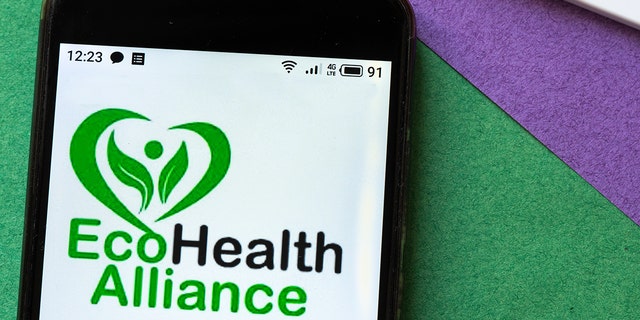 In this photo illustration an EcoHealth Alliance logo seen displayed on a smartphone.