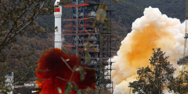 A Long March 3B carrier rocket carrying the Shiyan-10 02 satellite blasts off from the Xichang Satellite Launch Center on Dec. 29, 2022, in Xichang, Liangshan Yi Autonomous Prefecture, Sichuan Province of China. 