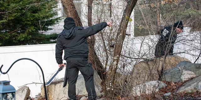 Massachusetts State Troopers and other officials searched the property, backyard, pool and surrounding area of missing woman Ana Walshe's home in Cohasset, Saturday, Jan. 7, 2023.