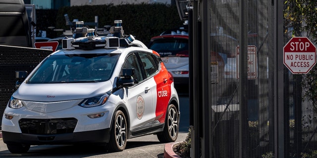A Cruise vehicle in San Francisco, California, U.S., on Wednesday Feb. 2, 2022. 
