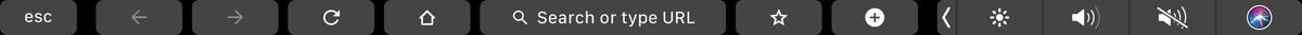 long thin screenshot of a MacBook's Touch Bar