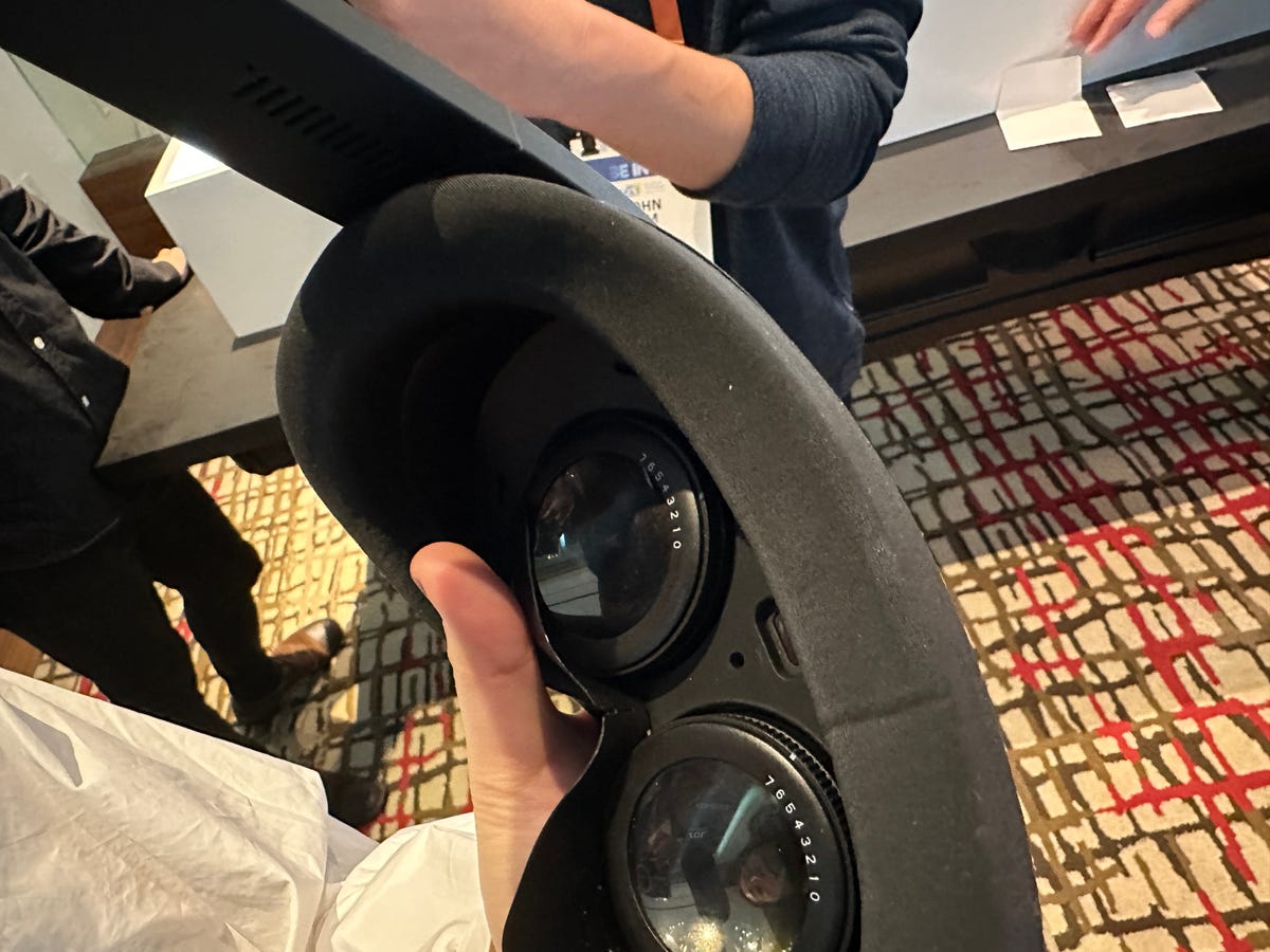 Looking at the lenses of a VR headset by TCL