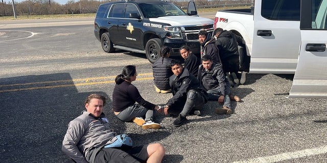 Eleven illegal immigrants were arrested in Texas after a car chase with authorities on Tuesday.