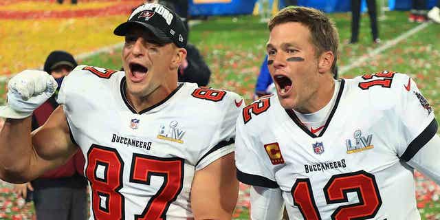 The two former New England Patriots and Buccaneers teammates played themselves in "80 For Brady," which was produced by Brady's 199 Productions.