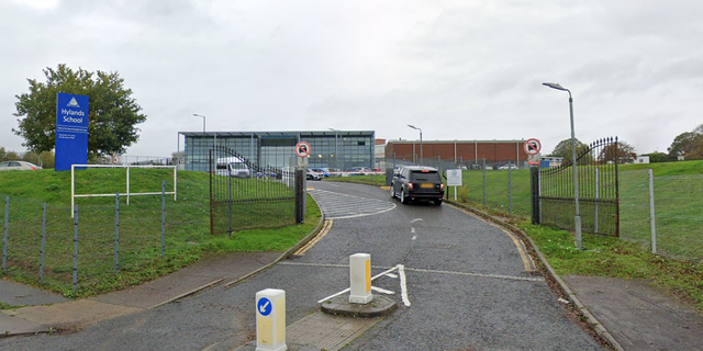 The Hylands School in Chelmsford, Essex, in England, banned physical contact, parents were informed Monday., Jan. 9, 2023. 