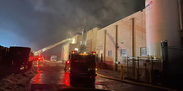 Butter runoff initially prevented fire crews from entering the building. 