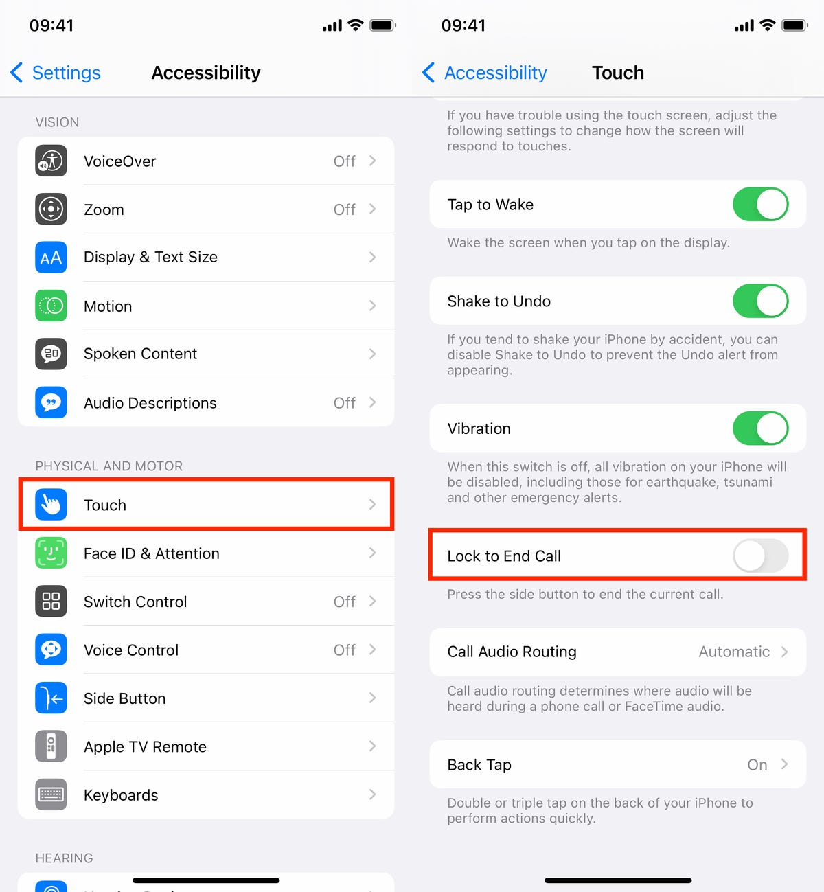 Lock to End Call setting on iOS 16