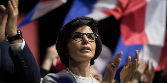 Rachida Dati attends a rally in the Zenith Paris concert hall in Paris on Feb 13, 2022.
