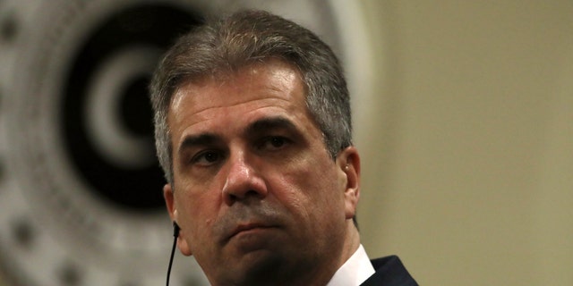 Israeli Foreign Minister Eli Cohen listens during a joint press conference in Ankara, Turkey, on Feb. 14, 2023. Cohen arrived in Kyiv, Ukraine, on Feb. 16, 2023. He pledged that Israel will provide Ukraine with financial support.