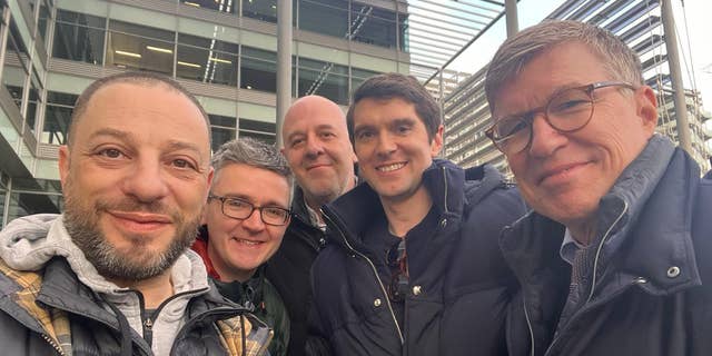 Benjamin Hall with the Fox News London bureau team.
