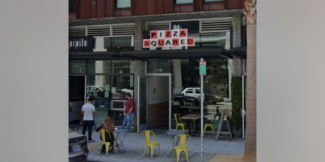 Pizza Squared restaurant in San Francisco. The shop fired an employee who denied service to police officers, it said. 