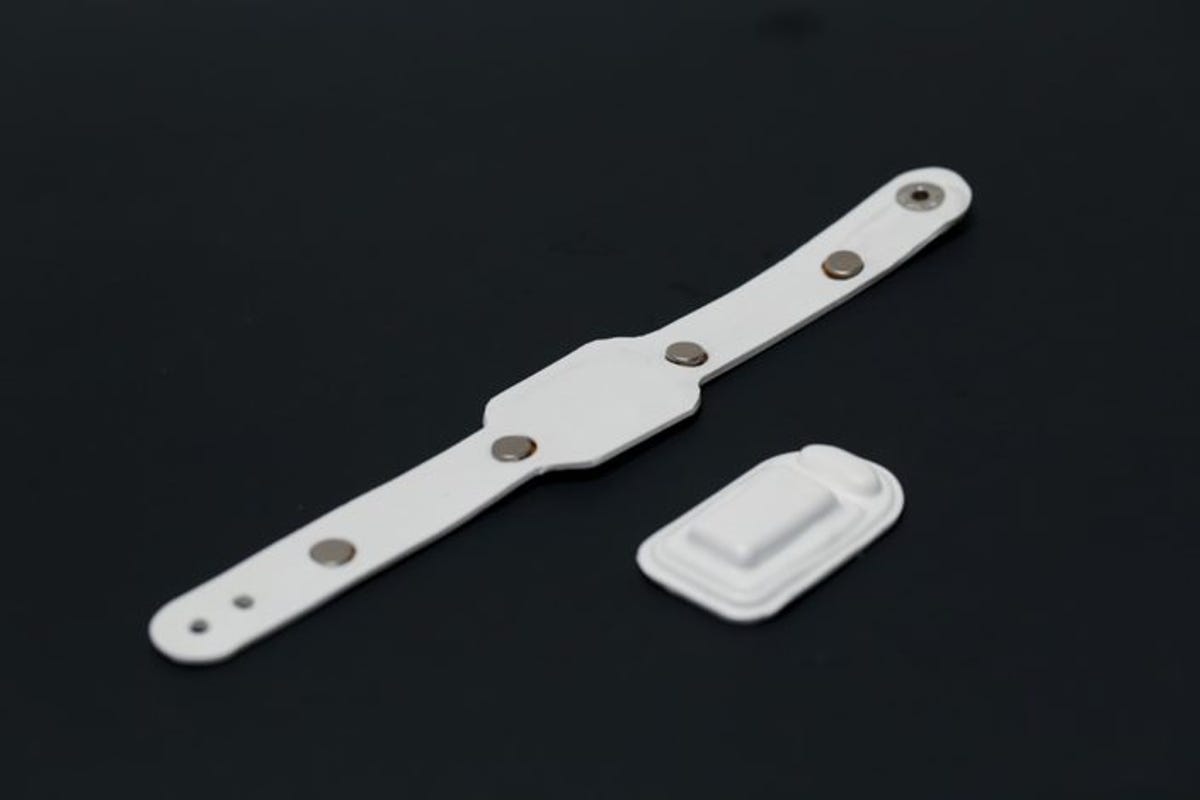 The device is seen up close with the wristwatch attachment.