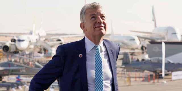 Paul Griffiths, the CEO of Dubai Airports, attends an air show in Dubai, on Nov. 15, 2021. Traffic more than doubled last year at Dubai Airports, but has yet to fully recover from the coronavirus pandemic.
