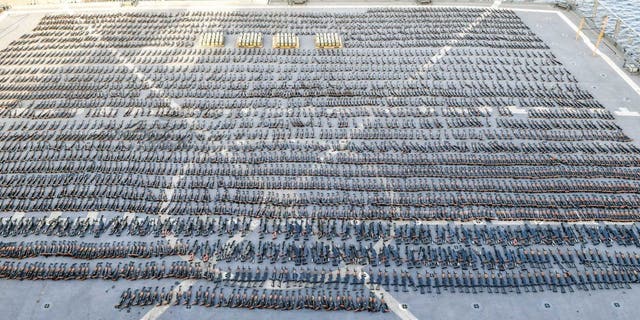 U.S. Central Command, in collaboration with international naval partners, seized over 3,000 rifles, 578,000 rounds of ammunition and 23 advanced anti-tank guided missiles originating in Iran.