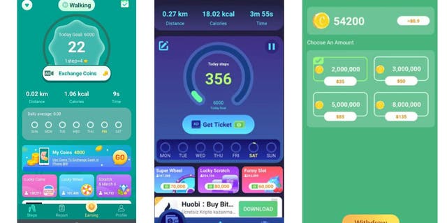 The three problem apps are Lucky Step-Walking Tracker, WalkingJoy and Lucky Habit: health tracker. 