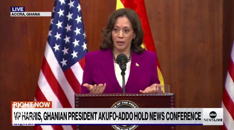 Kamala Harris stumbles over her words in Ghana speech: 'A lot of that work is the work that I am here to do'