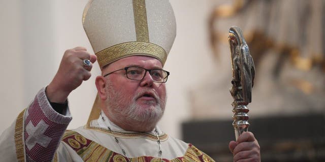 Cardinal Reinhard Marx, Archbishop of Munich and Chairman of the German Bishops' Conference, celebrates the opening mass of the conference in the cathedral on Sept. 25, 2018, in Fulda, western Germany.
