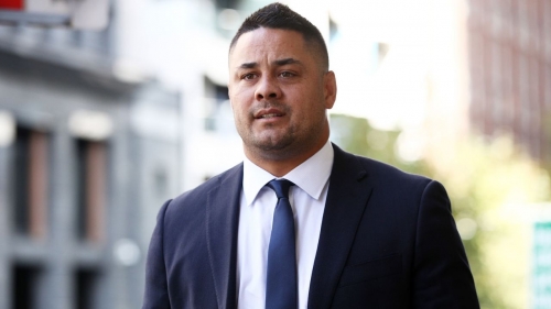 Jarryd Hayne enters NSW District Court on March 15, 2023 in Sydney, Australia. 