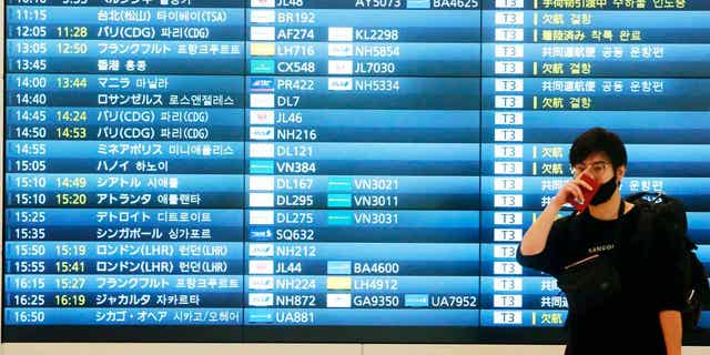 Tourist arriving in Japan