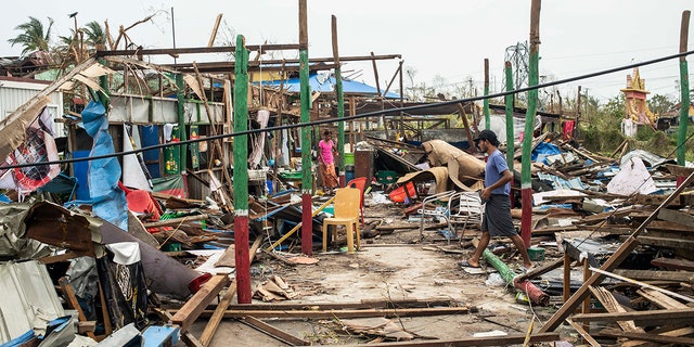 damaged buildings
