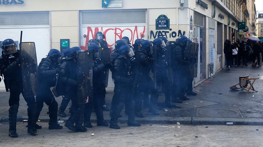 French police take shelter