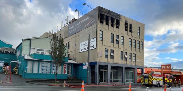 exterior of hostel shown after fire
