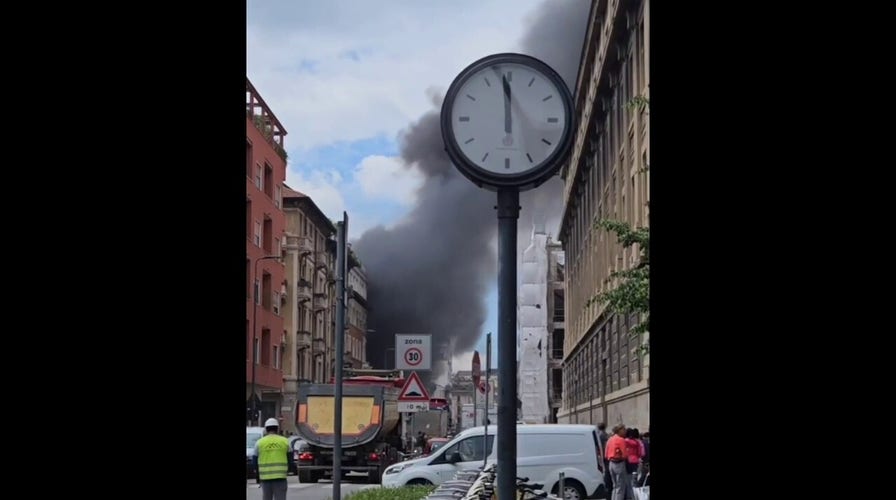 Van carrying oxygen tanks explodes in Milan