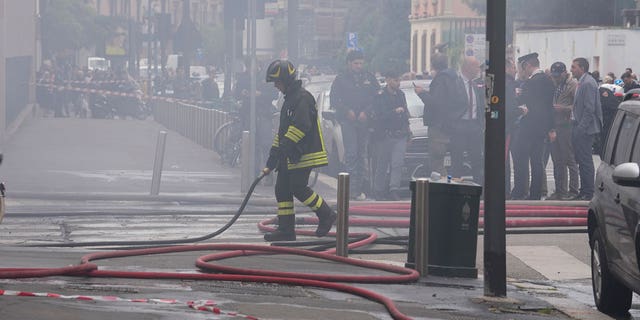 Firefighters respond to explosion in Milan, Italy