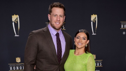 JJ and Kealia Watt attend the NFL Honors in Phoenix, Arizona, in February. 
