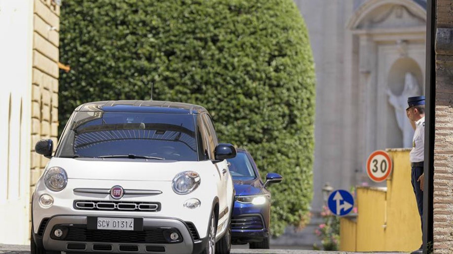 Pope Francis in car
