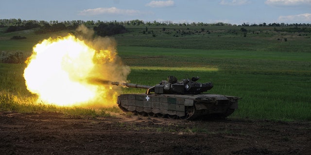 A Ukrainian tank