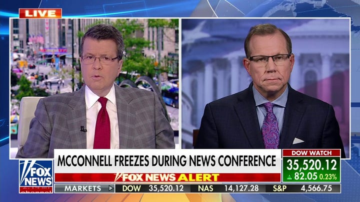 Mitch McConnell freezes during news conference