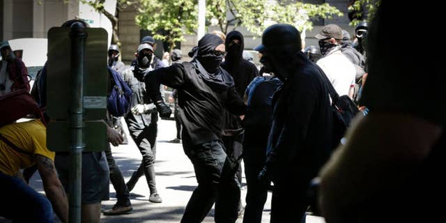 Antifa protest in Portland, Oregon in June 2019