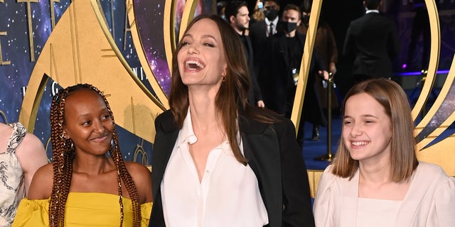 Angelina Jolie with Zahara and Vivienne Jolie-Pitt.