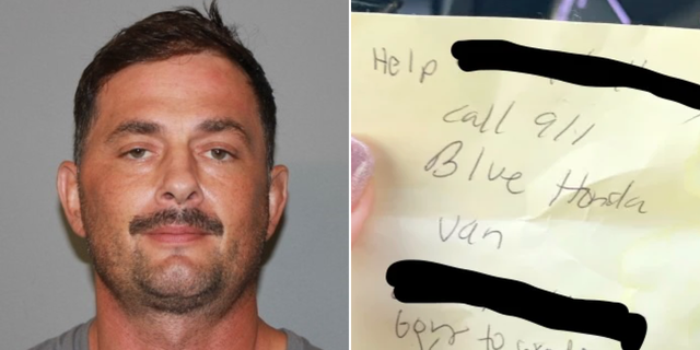 AZ mugshot and sticky note